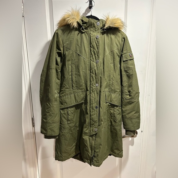 Madison Green Ski & Snow Jacket with Fur Trim - Picture 1 of 7